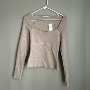 Long sleeve sweetheart sweater top